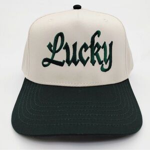 Green and White 'Lucky' Baseball Cap